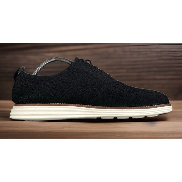 Cole Haan Grand OS Black Stitchlite Wingtip Oxford Shoes Mens Size 14 Fast Ship